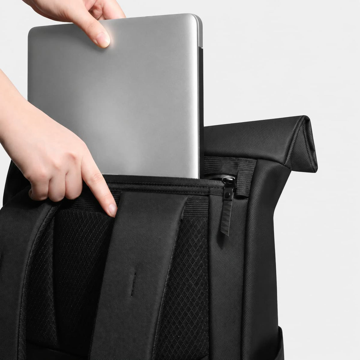 Roll Top Backpack Black Maison Dorsal