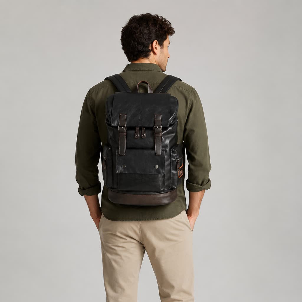 Flap Backpack Leather ruksly
