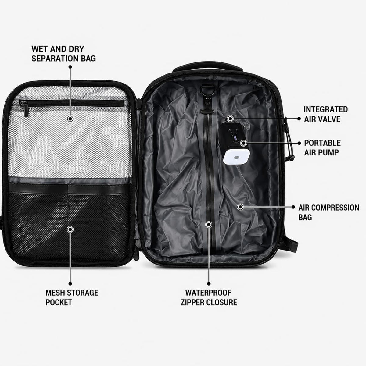 Vacuum Compression Travel Backpack Maison Sacori