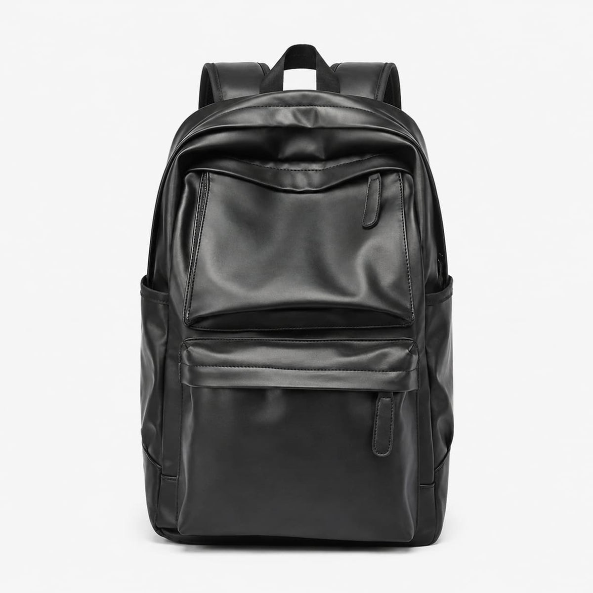 Black Leather Backpack ruksly