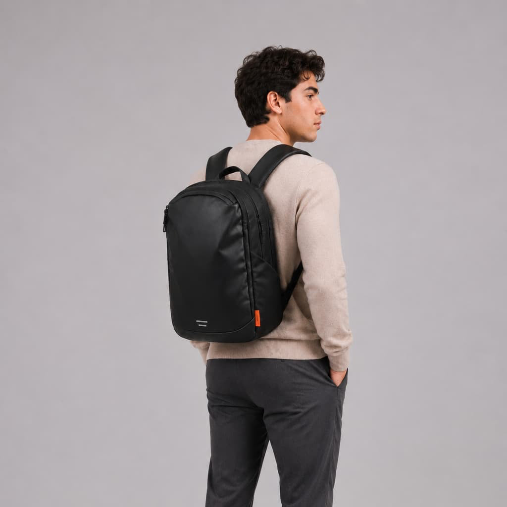 Multi-Compartment Backpack Black Matte ruksly