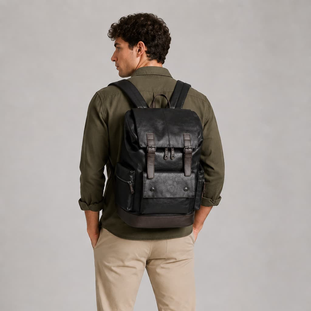 Flap Backpack Leather ruksly