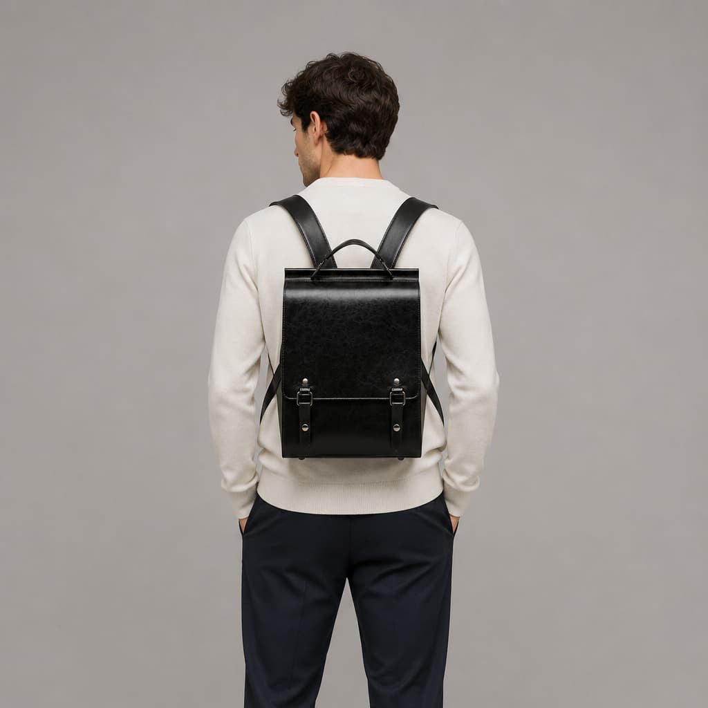 Vintage Leather Backpack ruksly
