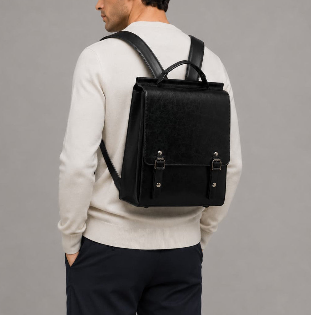 Vintage Leather Backpack ruksly