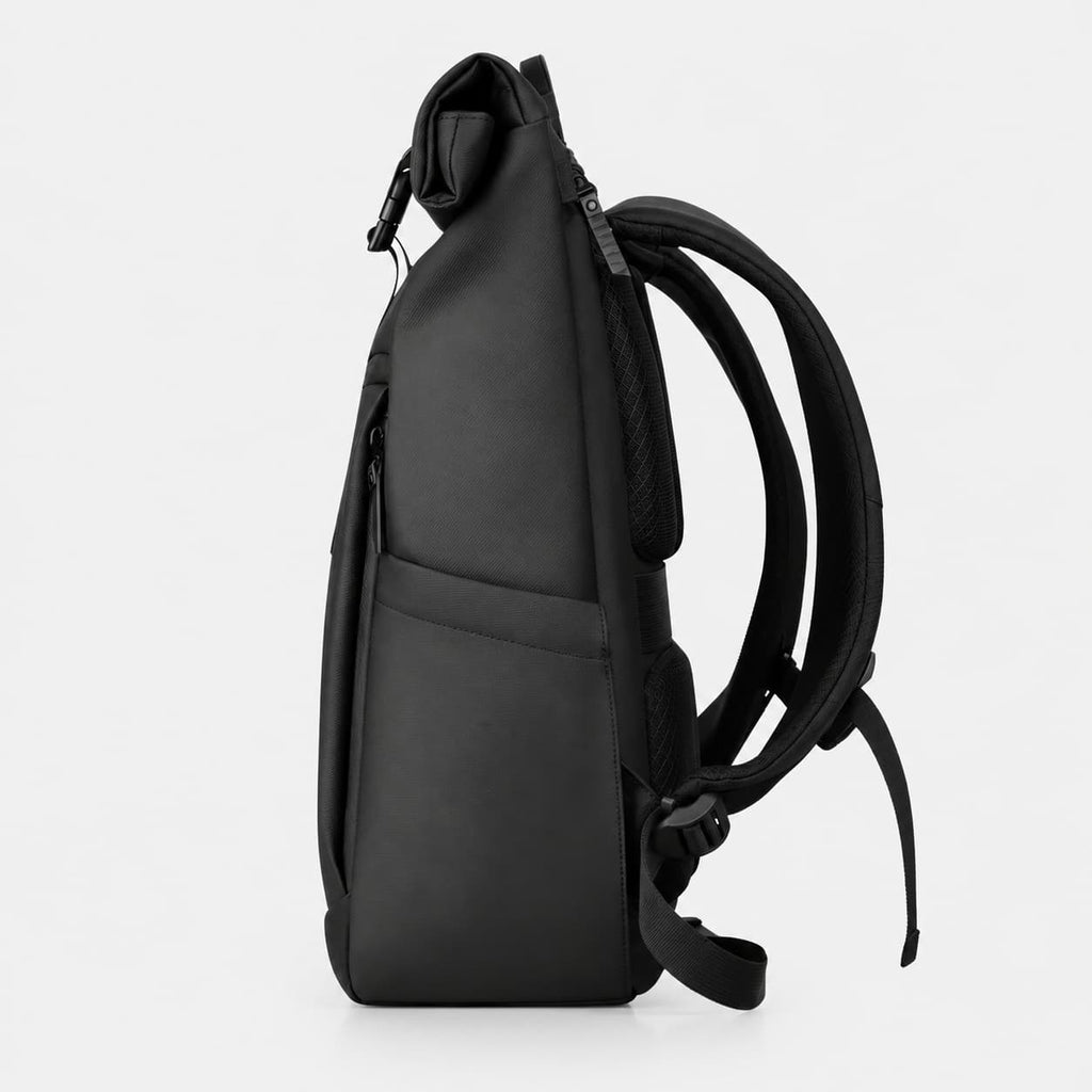 Roll Top Backpack Black Maison Dorsal