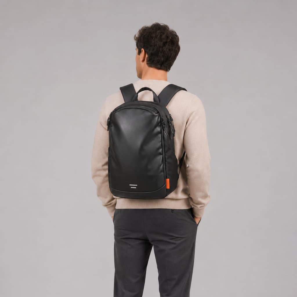 Multi-Compartment Backpack Black Matte ruksly