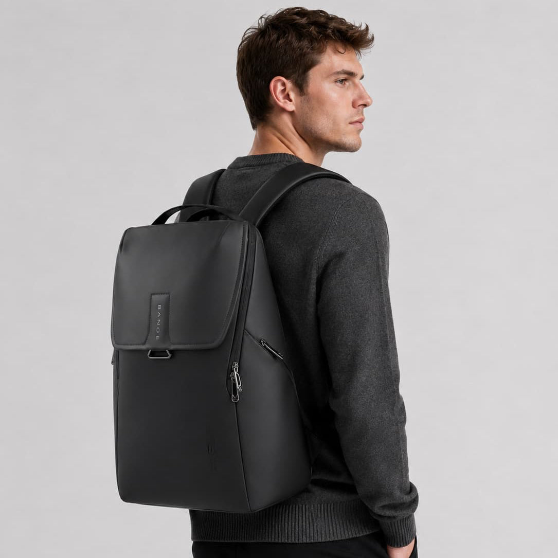 Travel Backpacks For Women Black Flap Top ruksly