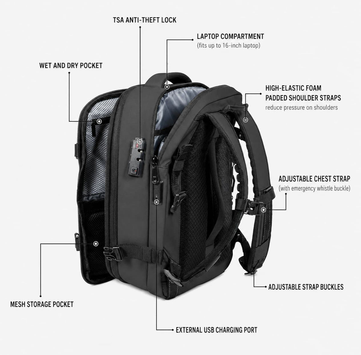 Vacuum Compression Travel Backpack Maison Sacori