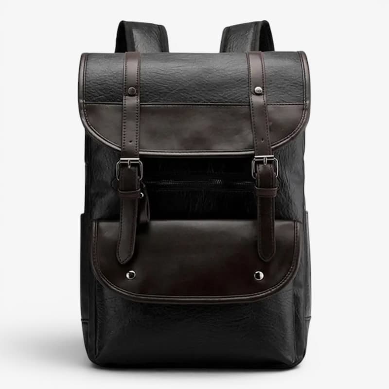 Backpacks For Men Leather Dark Brown ruksly