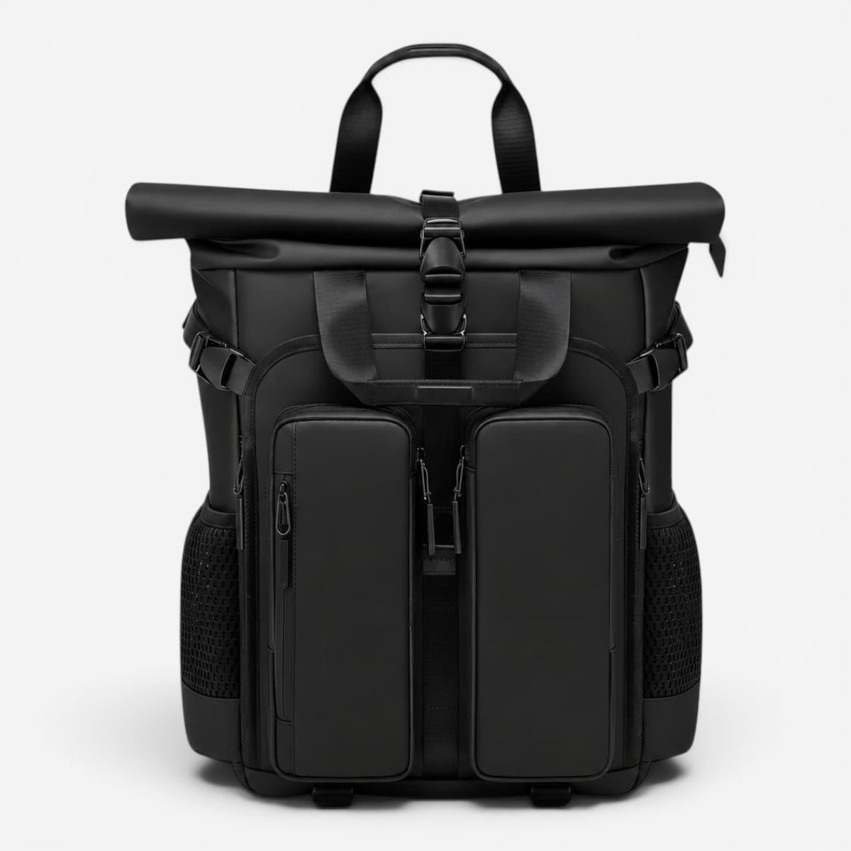 Roll Top Travel Backpack – Water-Resistant Synthetic Material – ruksly