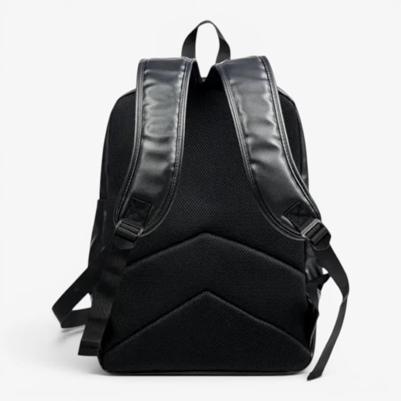 Black Leather Backpack ruksly