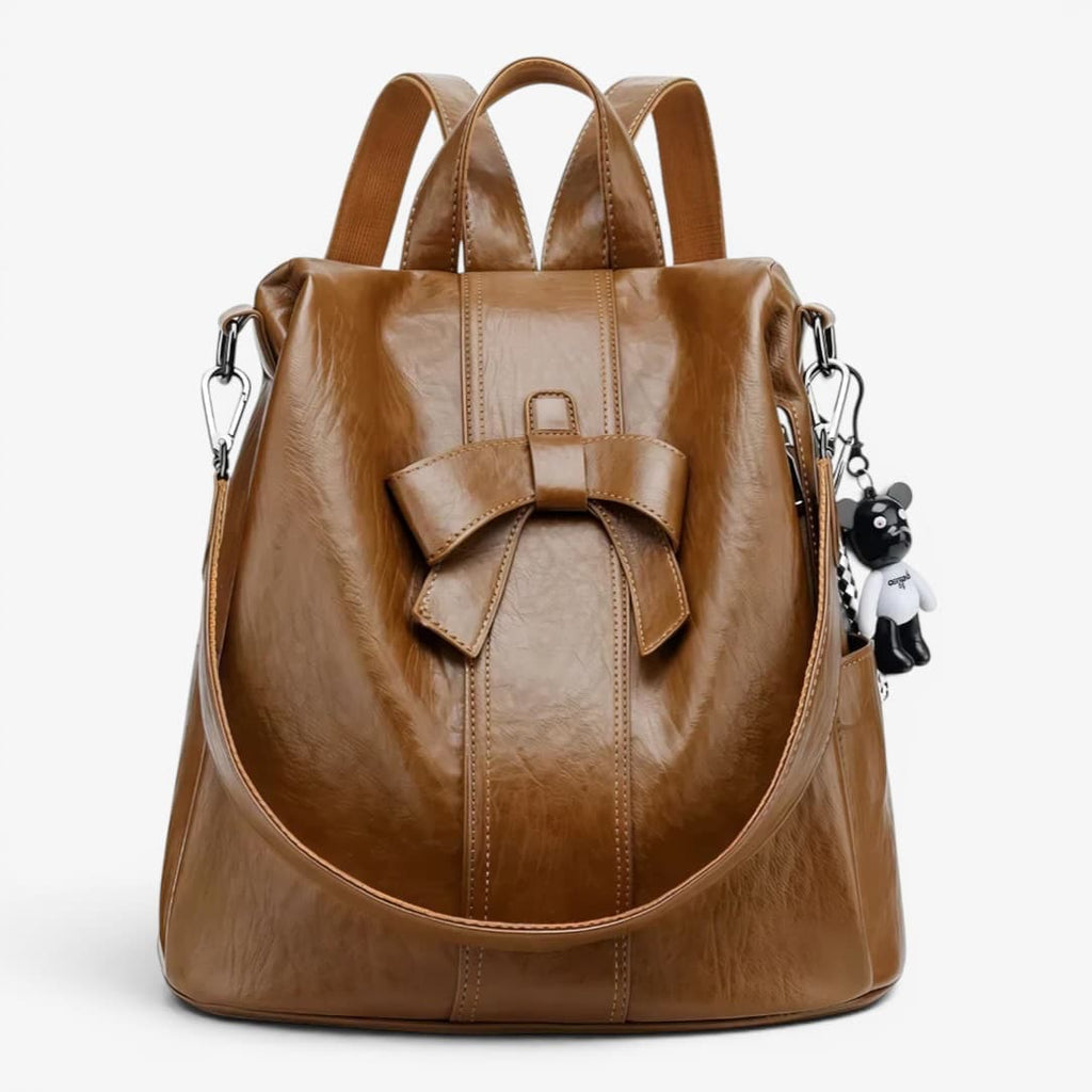 Leather Bow Backpack ruksly