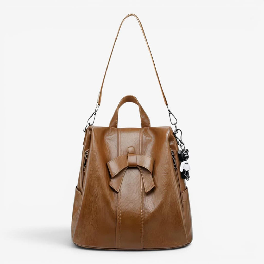 Leather Bow Backpack ruksly