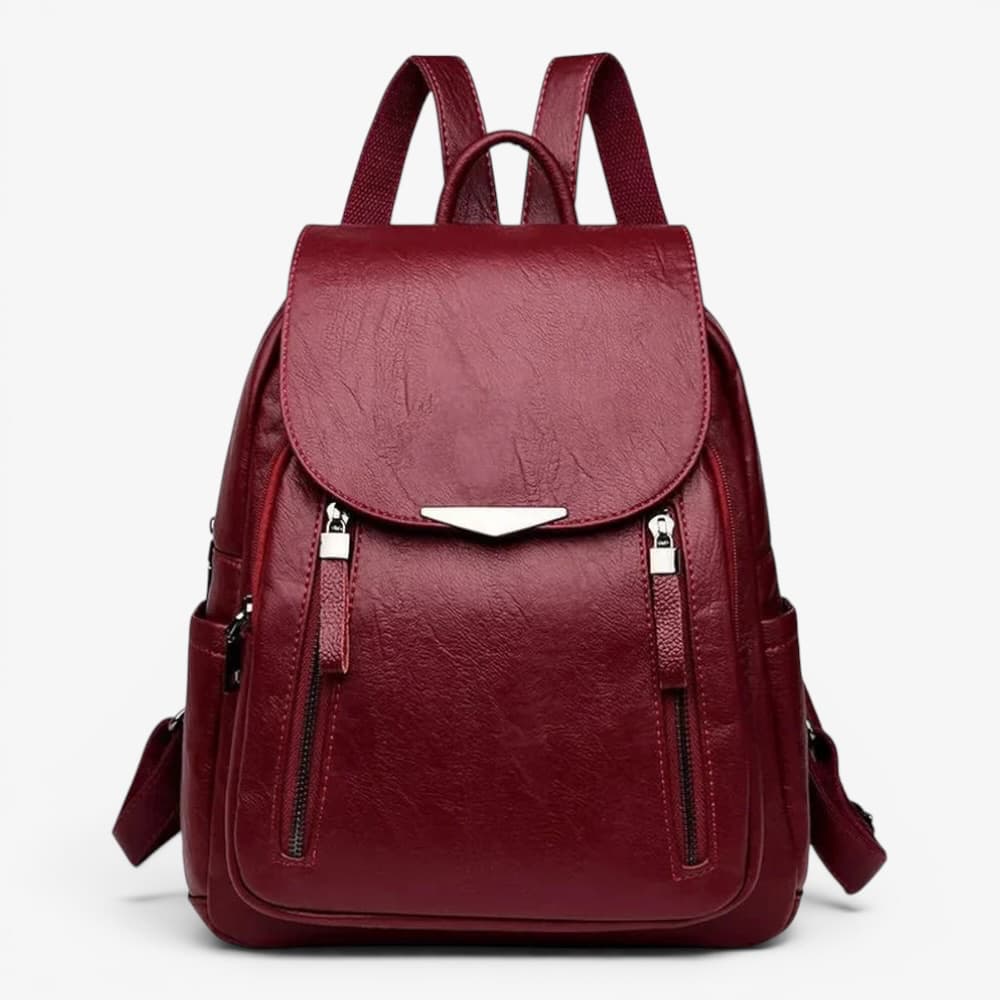 Soft Leather Backpack With Flap Pocket ruksly