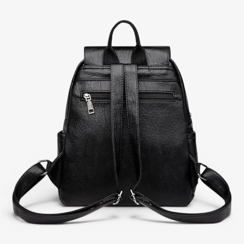 Soft Leather Backpack With Flap Pocket ruksly