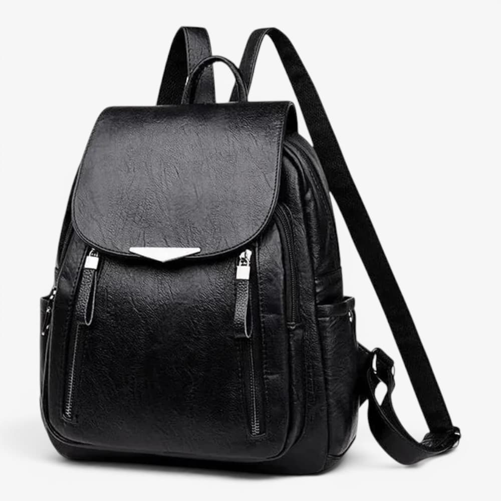 Soft Leather Backpack With Flap Pocket ruksly