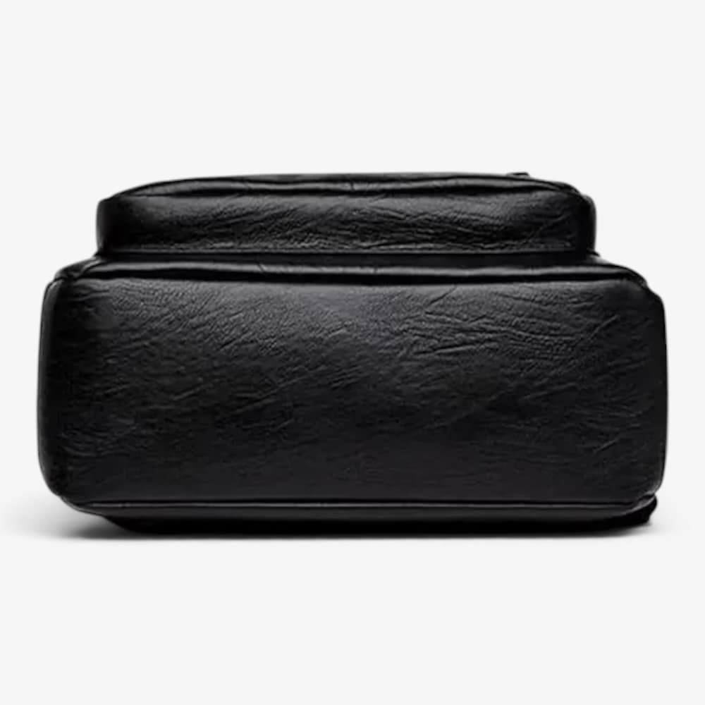 Soft Leather Backpack With Flap Pocket ruksly