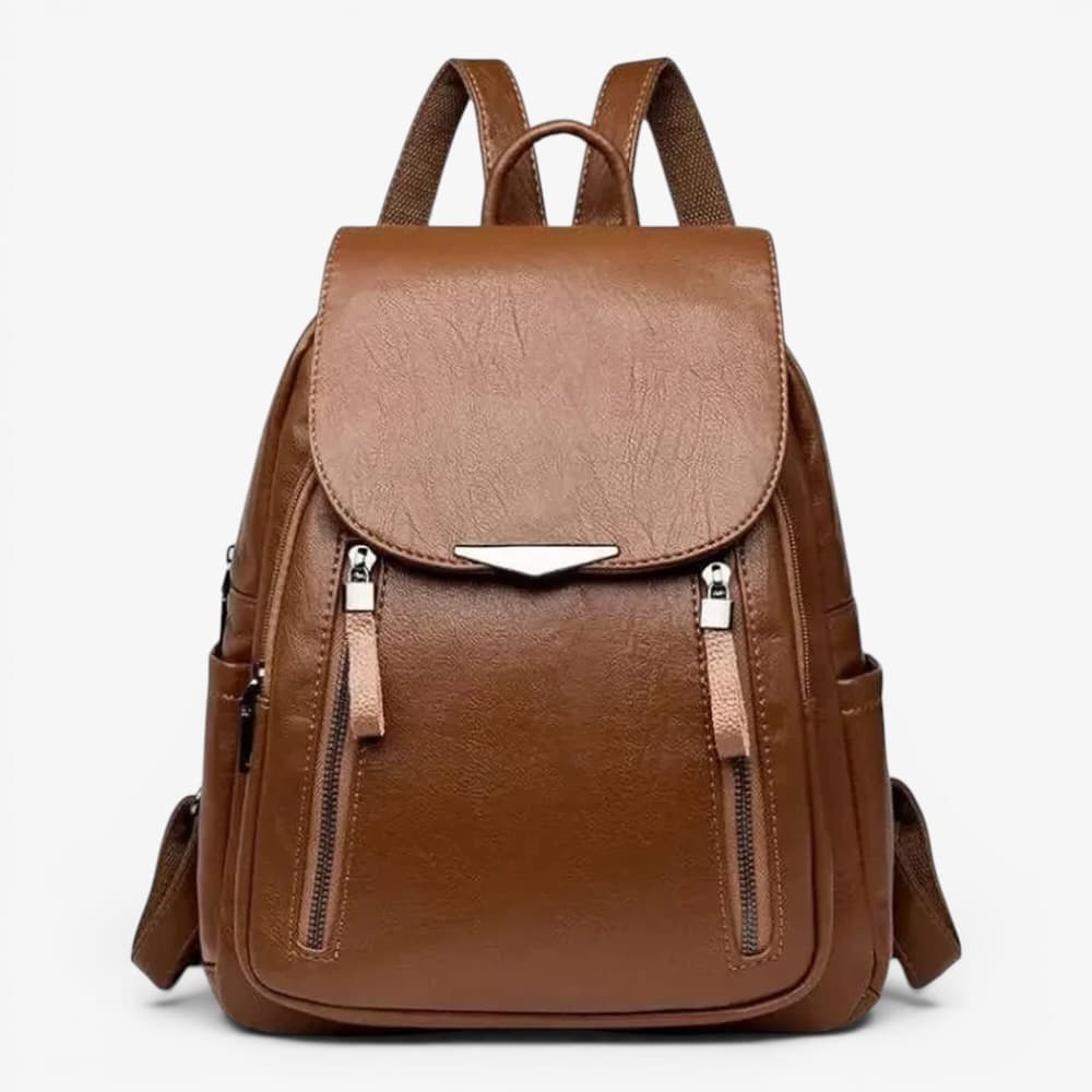 Soft Leather Backpack With Flap Pocket ruksly